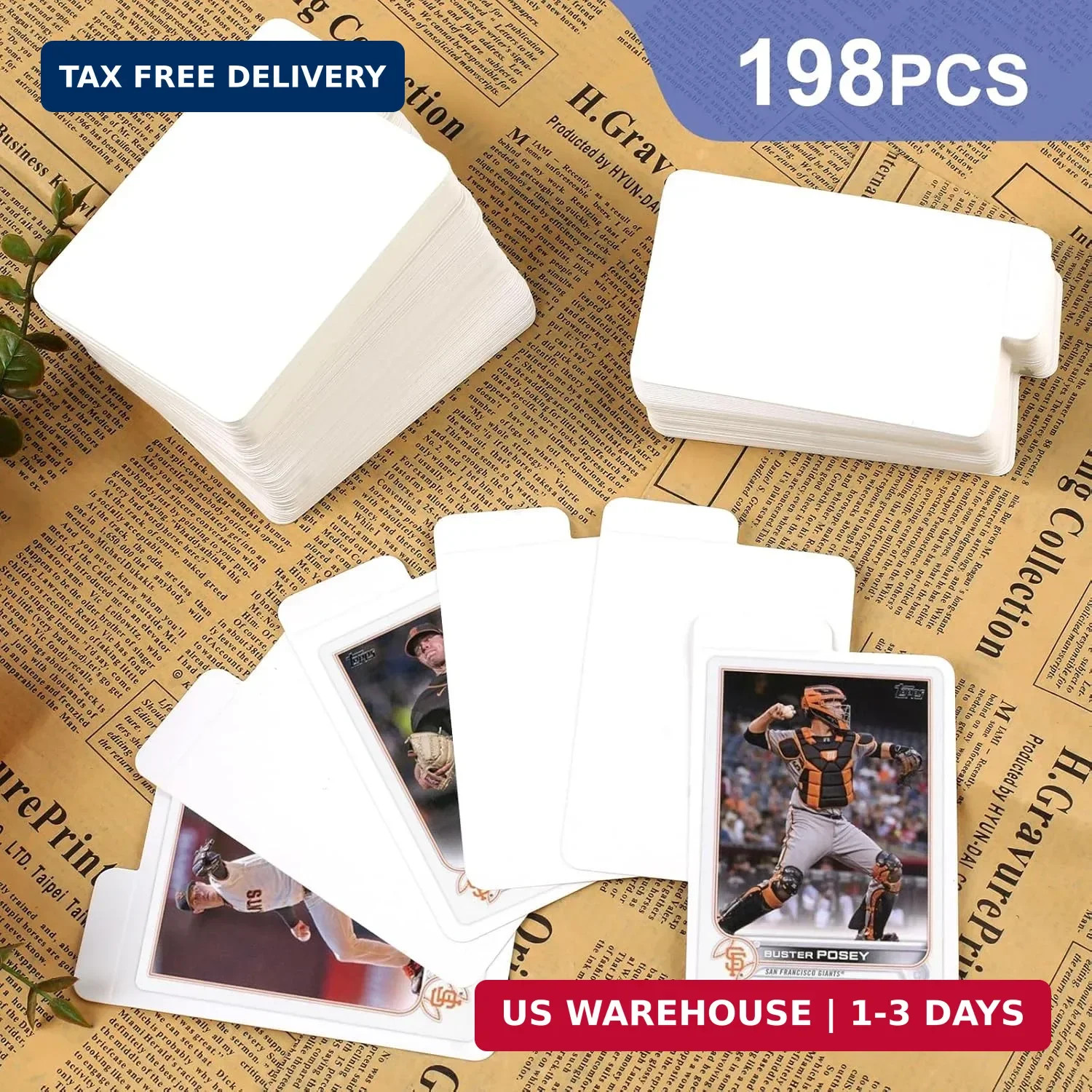 198PCS Trading Card Dividers, Paper Card Dividers, Standard Vertical Card Divide