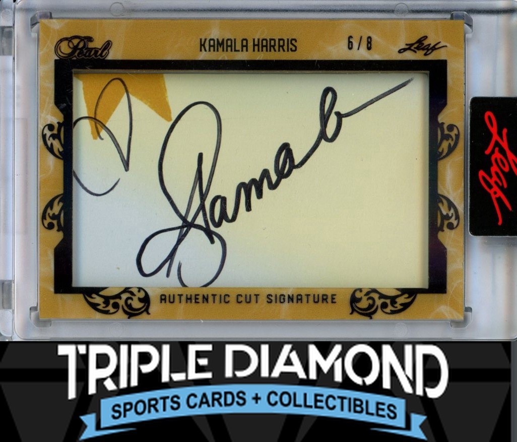 2022 Leaf Pearl #PC-KH1 Kamala Harris Cut Signature #6/8 D893
