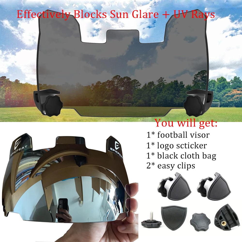 Universal American Football Helmet Visor Rainbow Chrome Eye Shield Visor & Clips