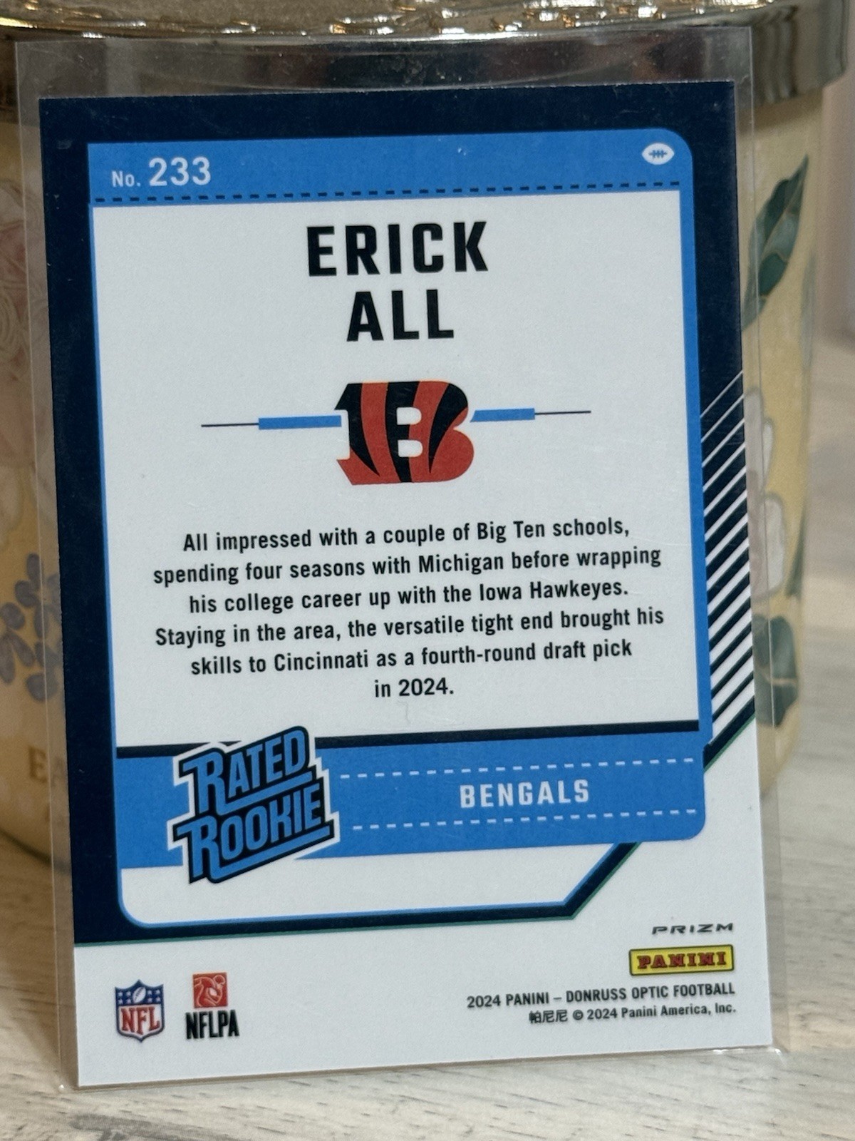 2024 Optic Erick All Rated Rookie Silver Holo Prizm #233 Rookie Bengals