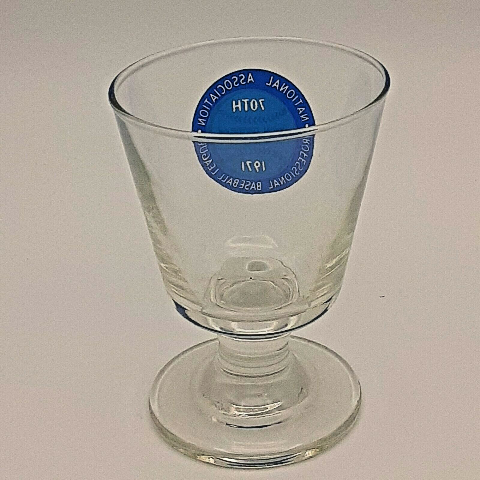 Vintage National Association Professional Baseball Leagues Pedestal Glass 1971