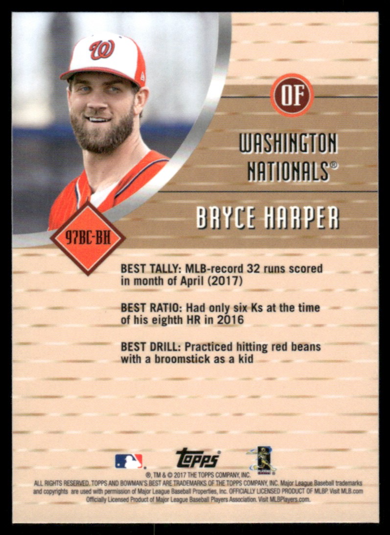 2017 Bowman’s Best #97BC-BH Bryce Harper 1997 Best Cuts