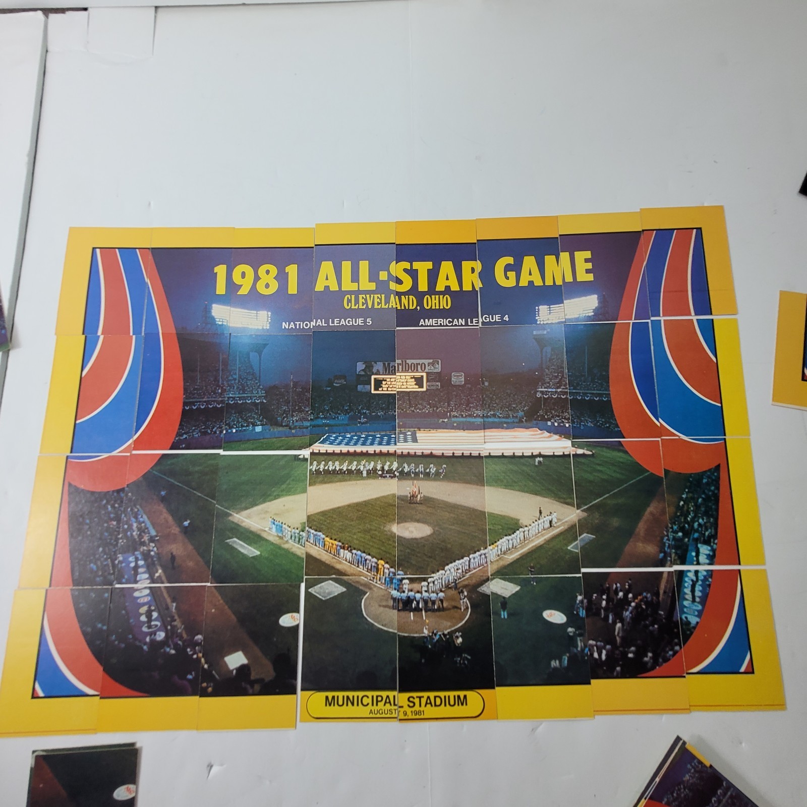1981 Fleer Baseball Sticker Puzzle AL/NL All Star Game Complete 32 Piece