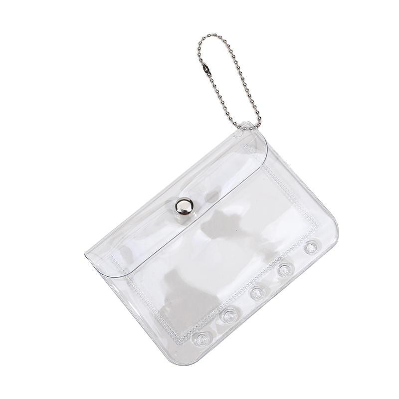M5 5holes Loose Leaf Card Sleeve Pvc Transparent Glitter Small Fresh Storage Not