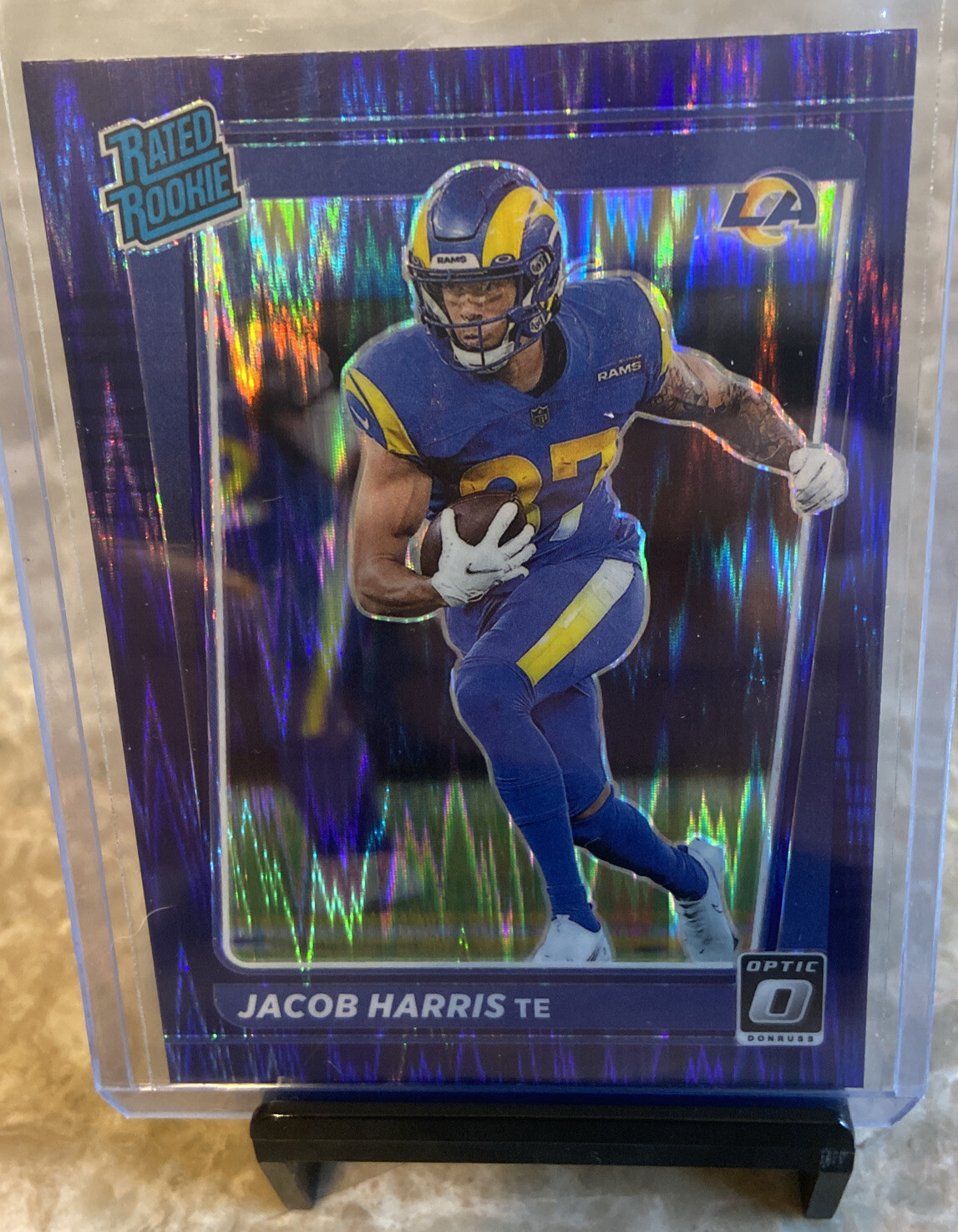 Jacob Harris 2021 Donruss Optic Rated Rookie RC #238 Purple Shock Parallel Rams