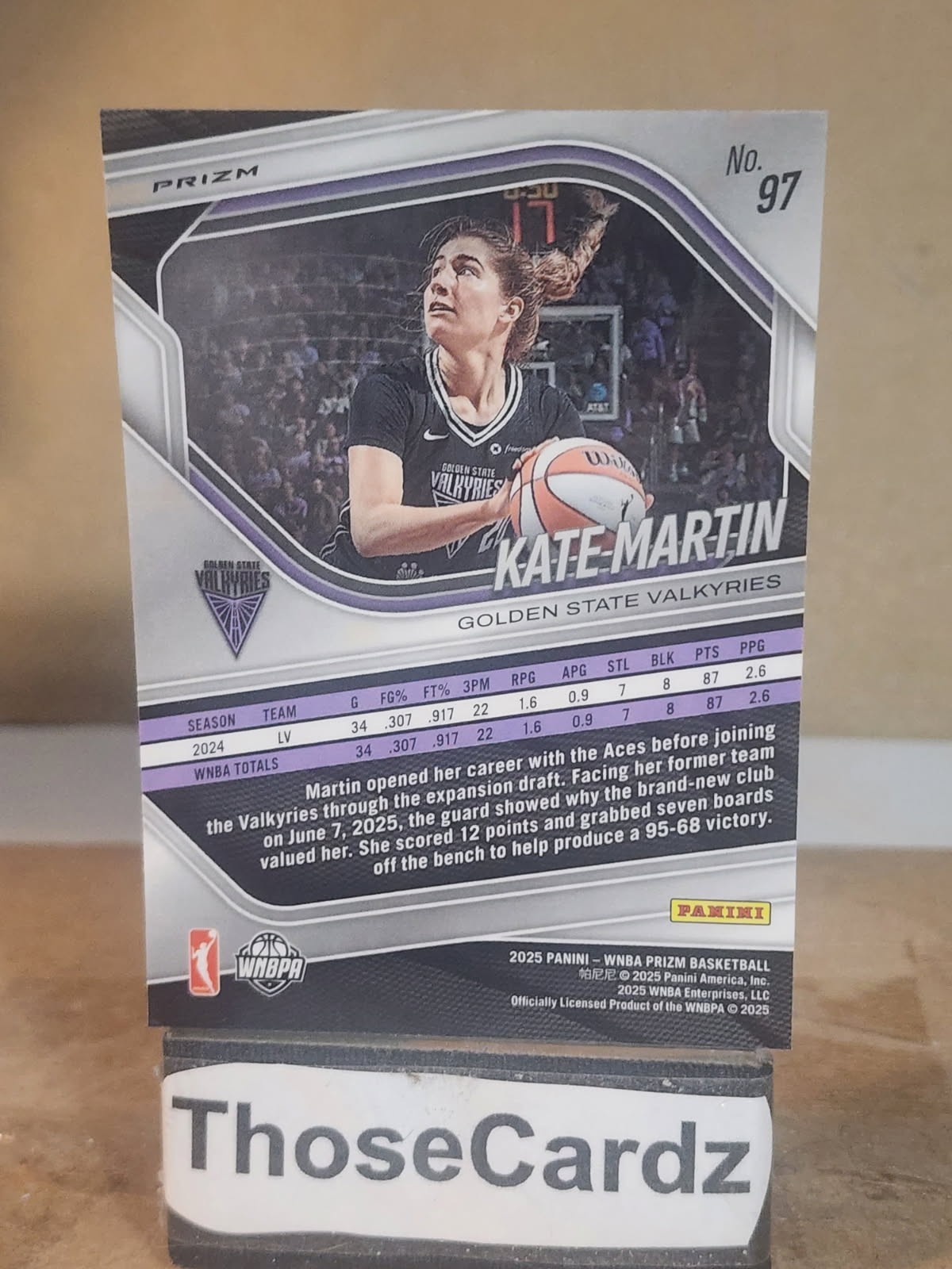 2025 Panini Prizm WNBA White Seismic Prizm #97 Kate Martin