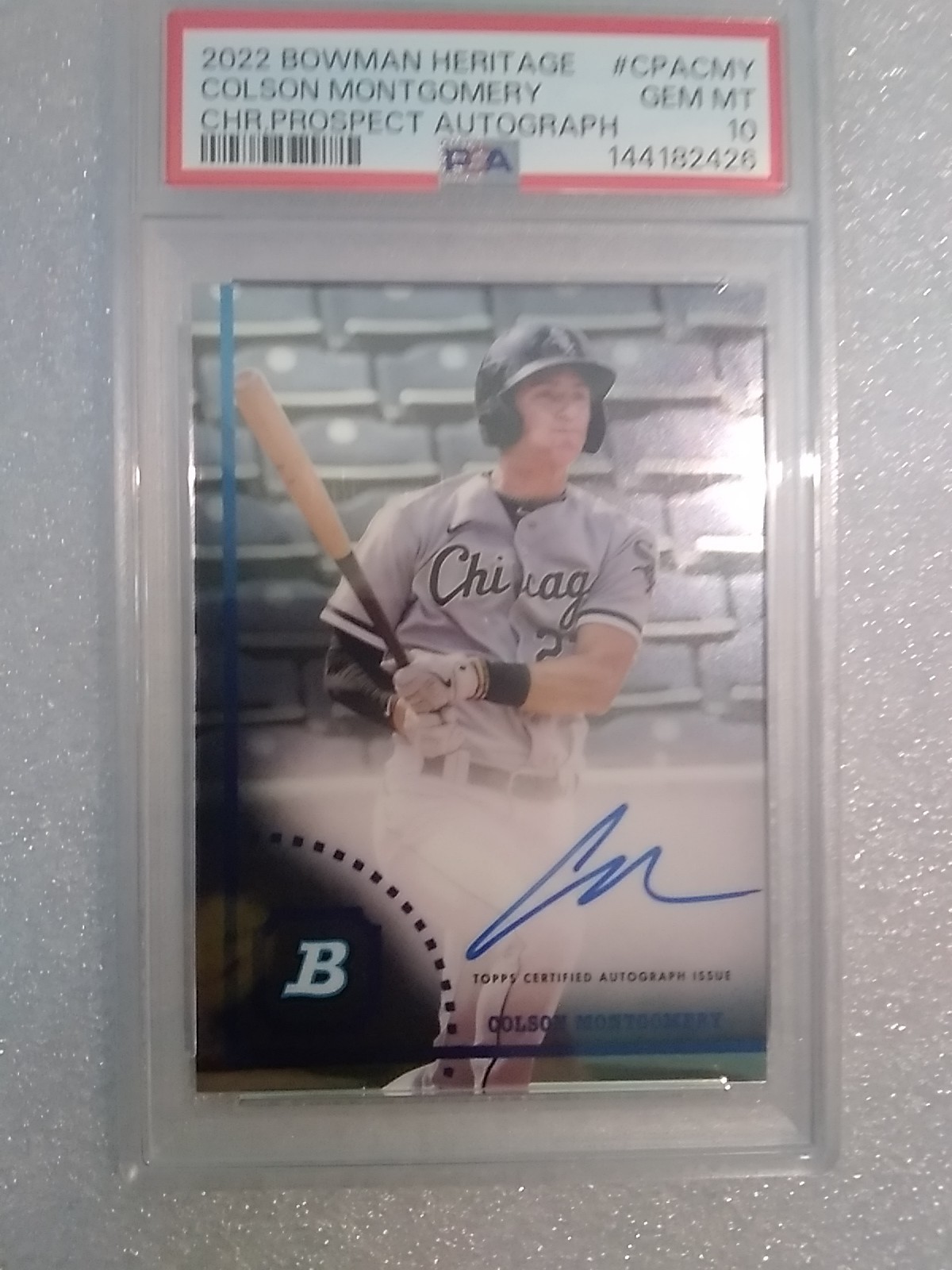 2022 Bowman Heritage Colson Montgomery Auto PSA 10
