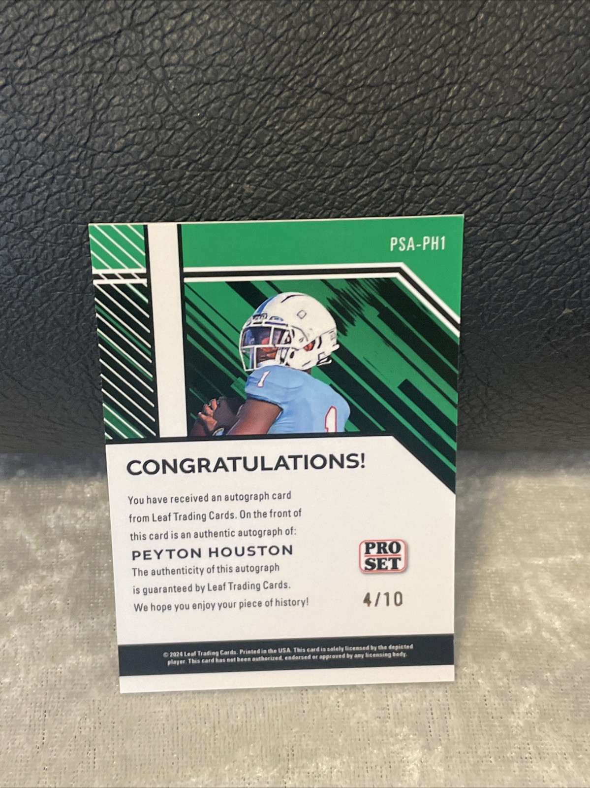 2024 PEYTON HOUSTON RC LEAF PRO SET #PSA-PH1 AUTO AUTOGRAPH ORANGE SHIMMER #d/10