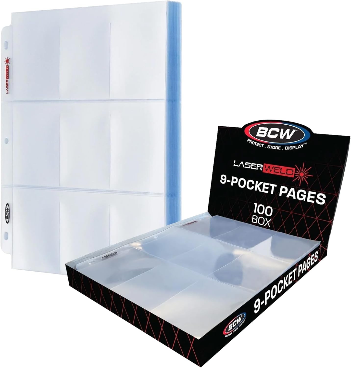 LaserWeld 100 Pack of 9 Pocket Trading Card Sleeves – Crystal Clear Protection