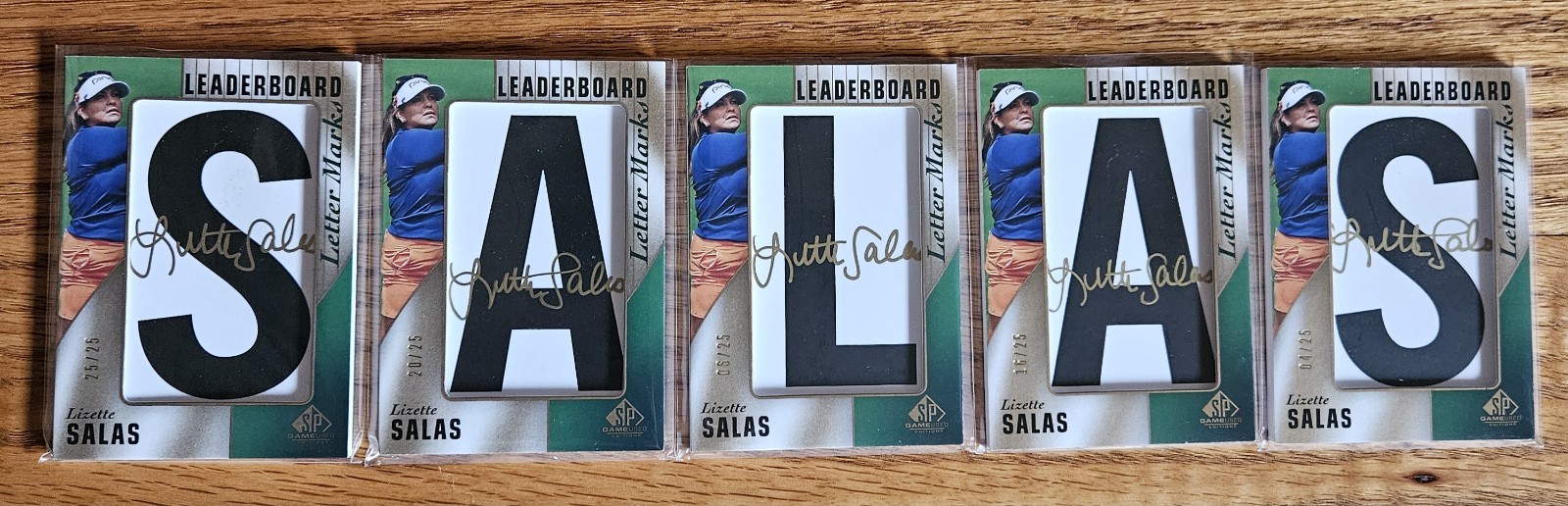 2021 SP Game Used Leaderboard Letter Marks /25 Lizette Salas 5 Card Complete Set