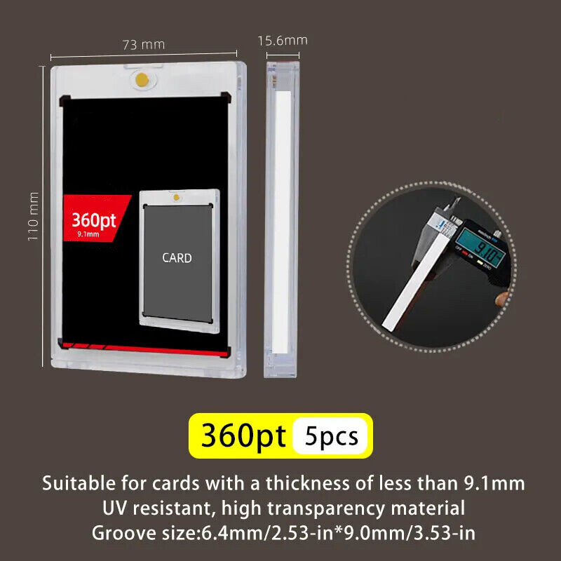 5Pcs Magnetic Card Holders One Touch 35 55 75 100 130 180 360Pt For Trading Card