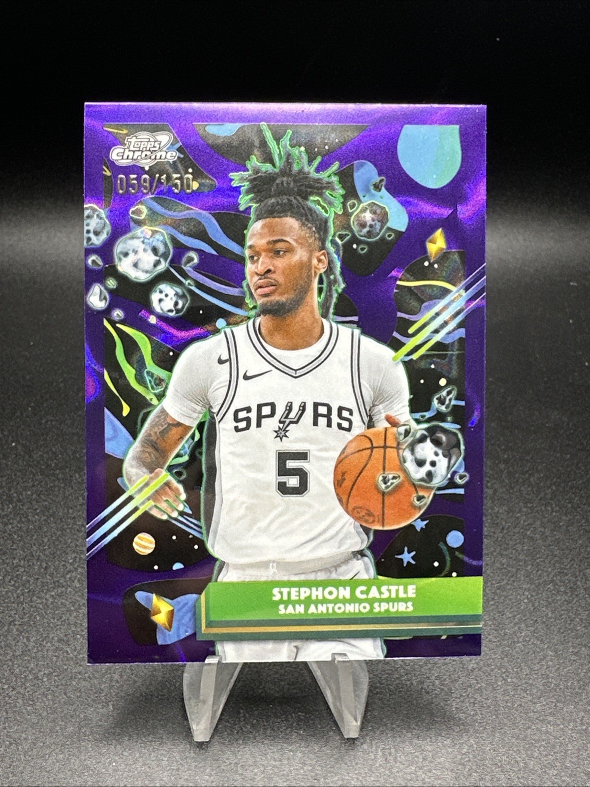 Stephon Castle 2025-26 Topps Chrome Cosmic /150 Purple Nebula Refractor