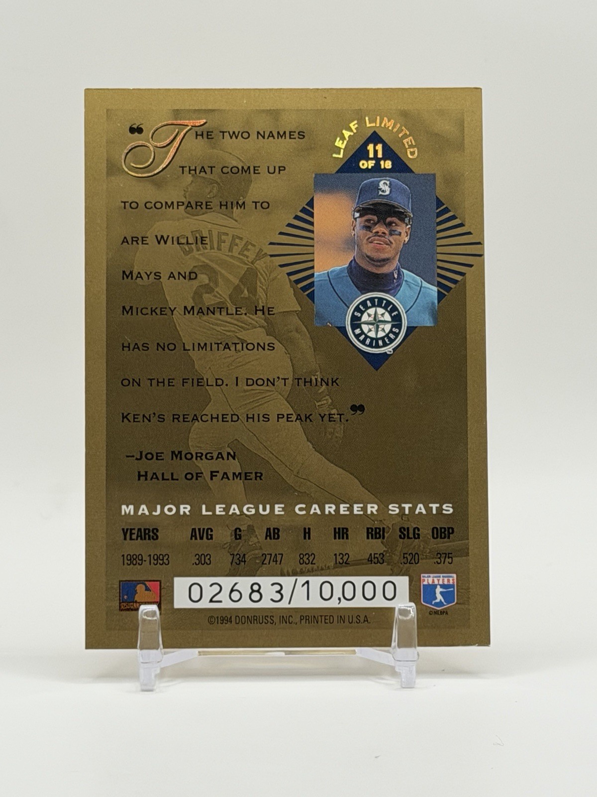 1994 Leaf Limited – Gold All-Stars Ken Griffey Jr #11 /10000