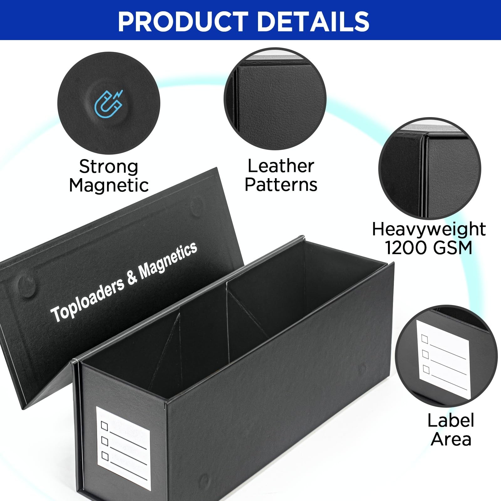 CollectHall Top loaders Storage Box for Trading Cards, Vertical Magnetic Clos…