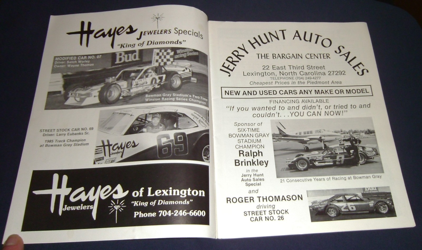 1986 Bowman Gray Stadium Winston 199 Program Ralph Brinkley