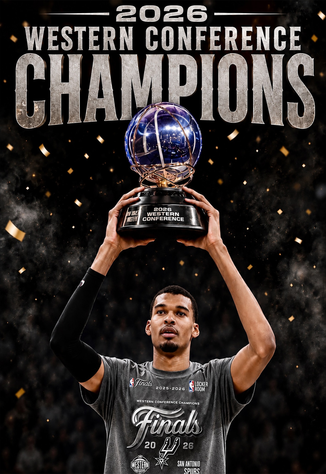 San Antonio Spurs 2026 Western Conference Champions Poster Multiple Sz Spurs V1