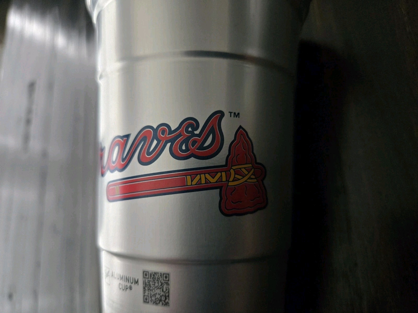 Atlanta Braves 22 oz Aluminum Souvenir Cup “A” Logo Tomahawk NEW UNUSED