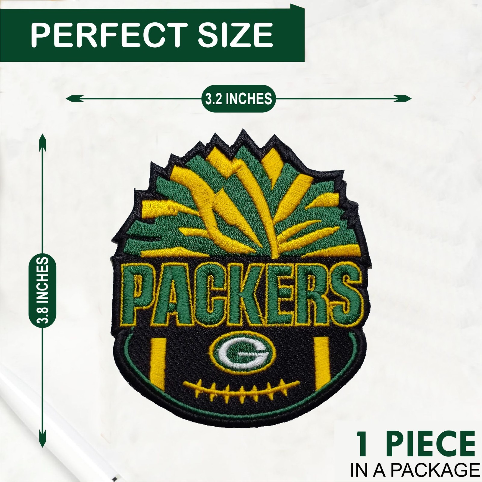 Green Bay Packers NFL Team Logo Iron On Patch – Sew Patch – Embroidered Patch