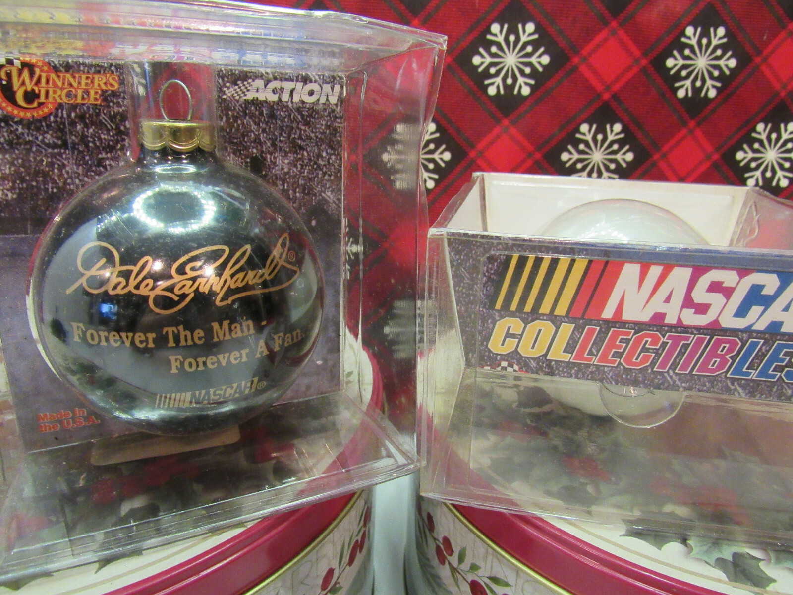 2 Earnhardt Winner’s Circle Christmas Tree Ornaments 1 Sr. 1 Jr. New Old Stock
