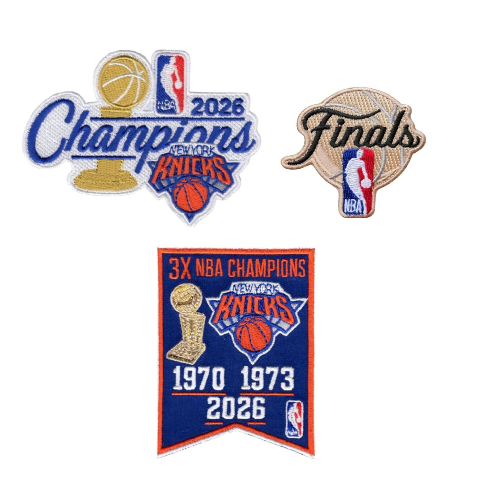 2026 NBA Finals Knicks Champions Jersey 3 Patches iron/sew on