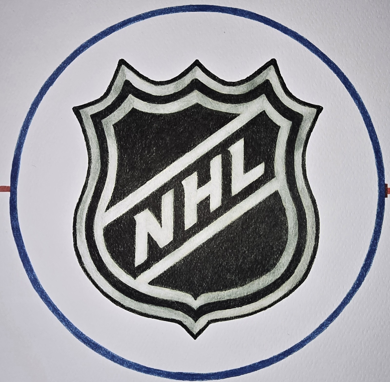 24 x 36 NHL artists rendering (poster print) of current & retired teams-logo