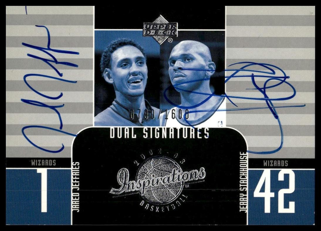 2002-03 Upper Deck Inspirations Jared Jeffries & Jerry Stackhouse #/1600 AUTO