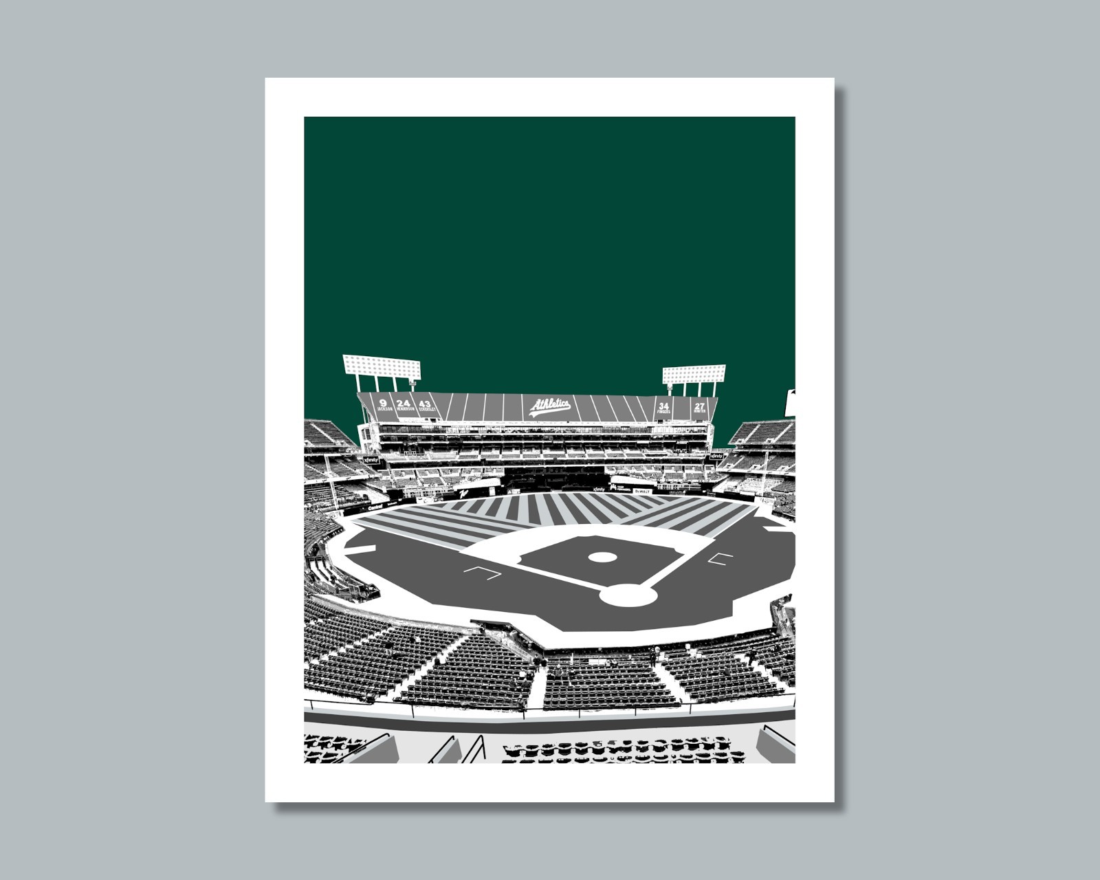 OAKLAND ATHLETICS As COLISEUM Stadium Skyline Photo Picture 8×10 11×14 16×20 WBN