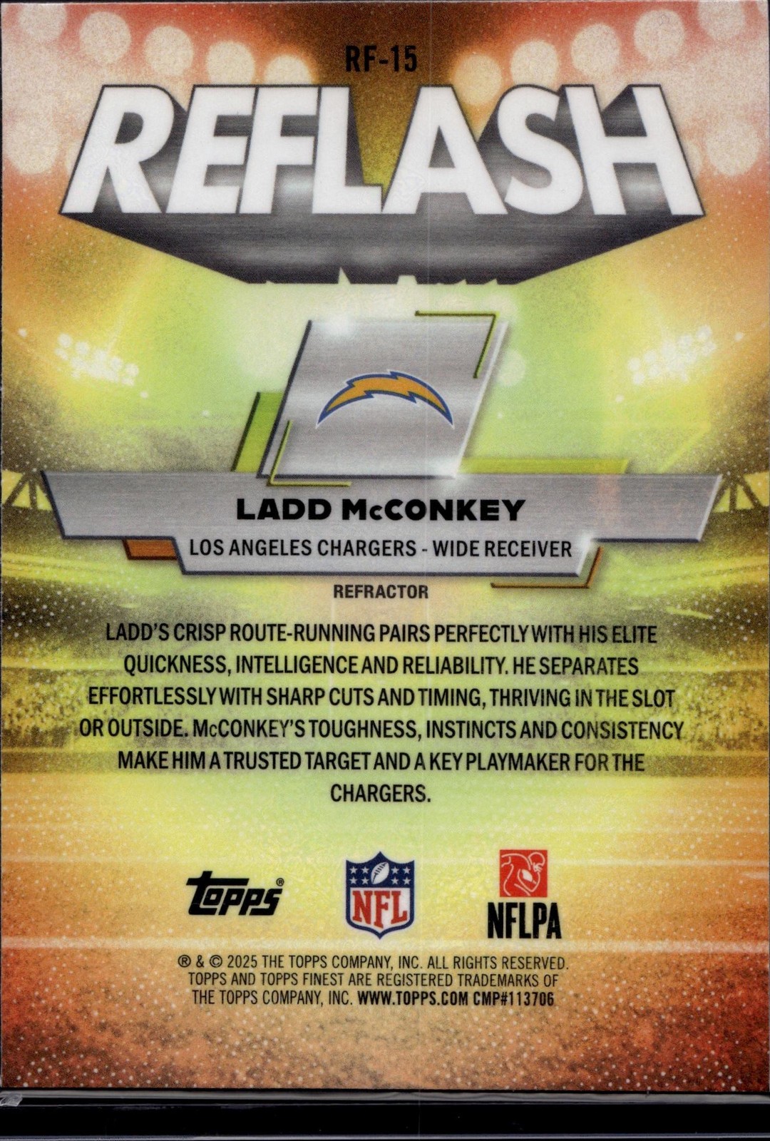 2025 Finest #RF-15 Ladd McConkey Reflash Refractor