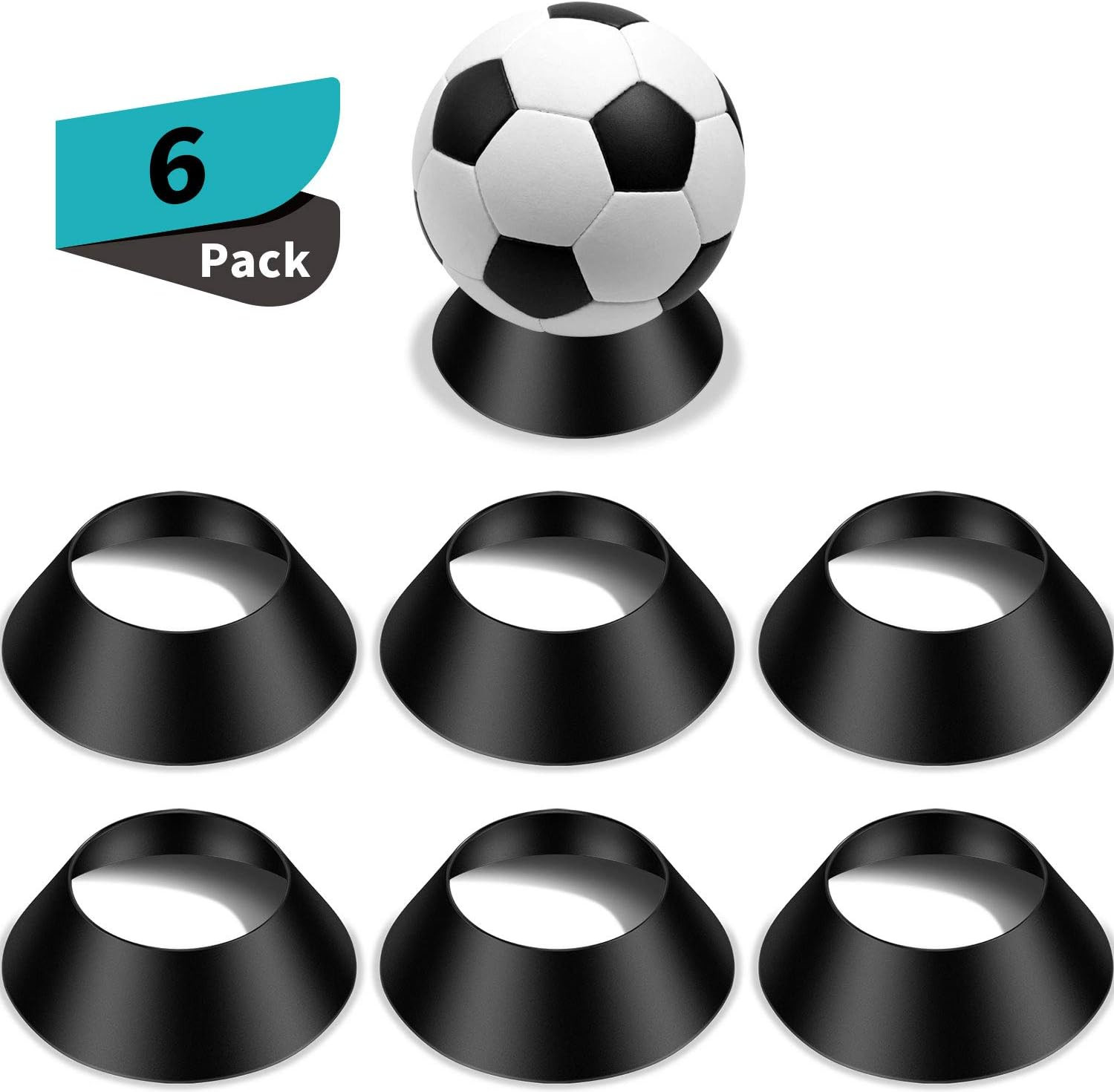 6 Pcs Ball Display Stands Pedestal Holders for Soccer Basketball Volleyball