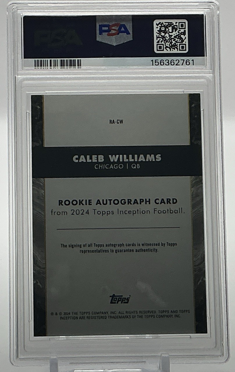 Caleb Williams 2024 Topps Inception – Rookie Auto #RA-CW (AU, RC) PSA 8 Bears