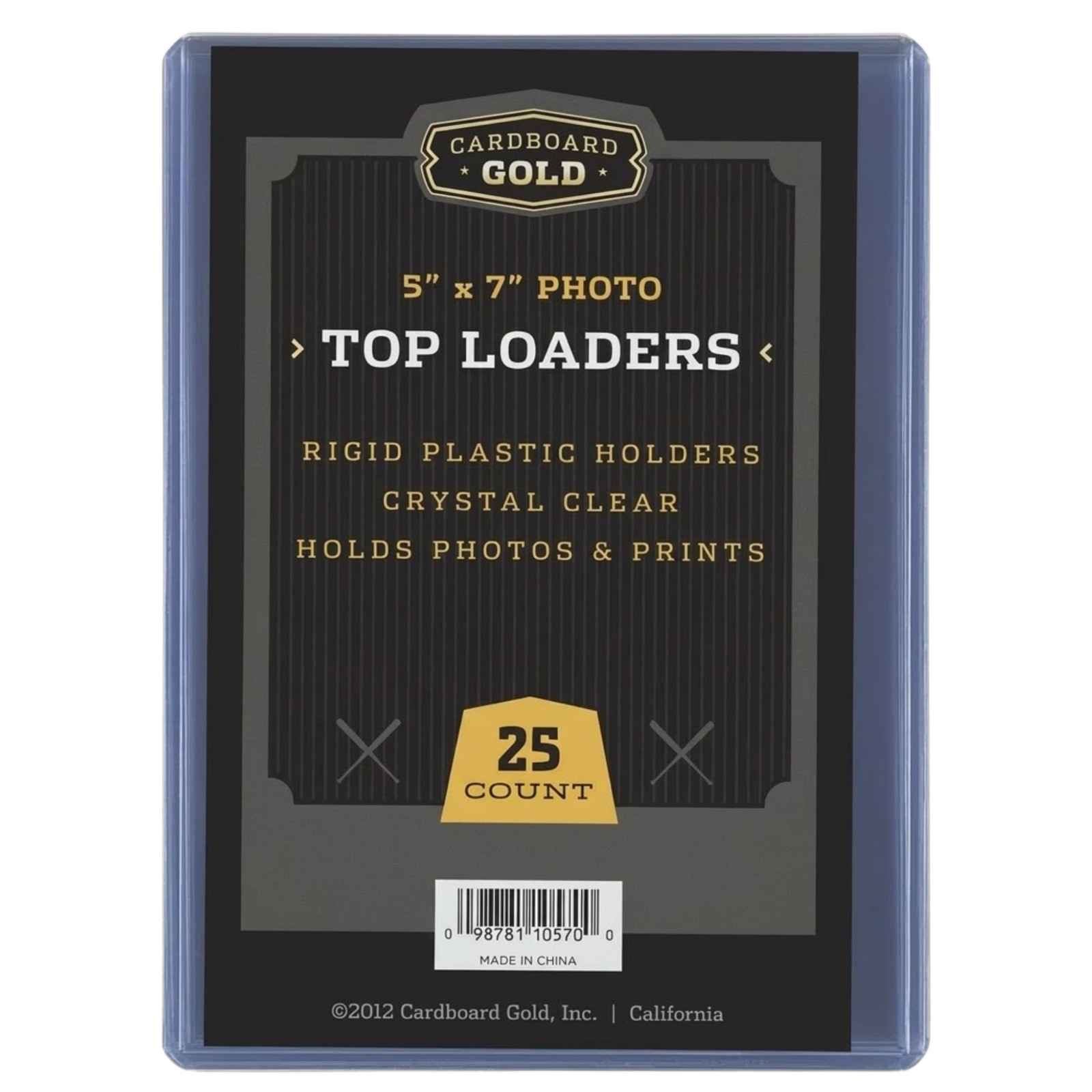 25ct Cardboard Gold 5×7 Top Loaders for Postcards/Photos – Clear Rigid PVC