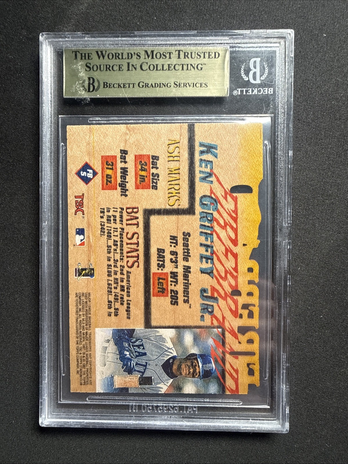 1997 Topps Stadium Club – Firebrand Ken Griffey Jr #FB 5 Members Only BGS 9.5