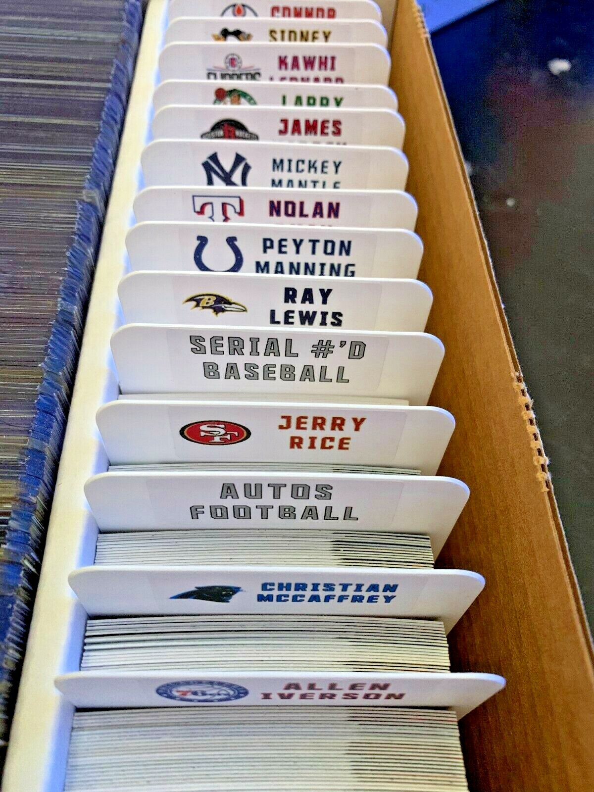 Sports Card Tall Divider With Customized Player Label – MLB NFL NHL NBA NCAA MLS