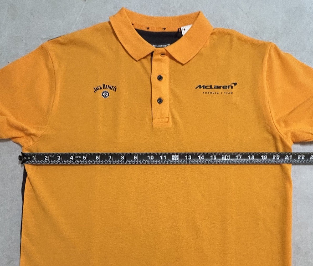 NWT McLaren Formula 1 Team Polo Shirt Mens L Jack Daniels F1 Racing Yellow