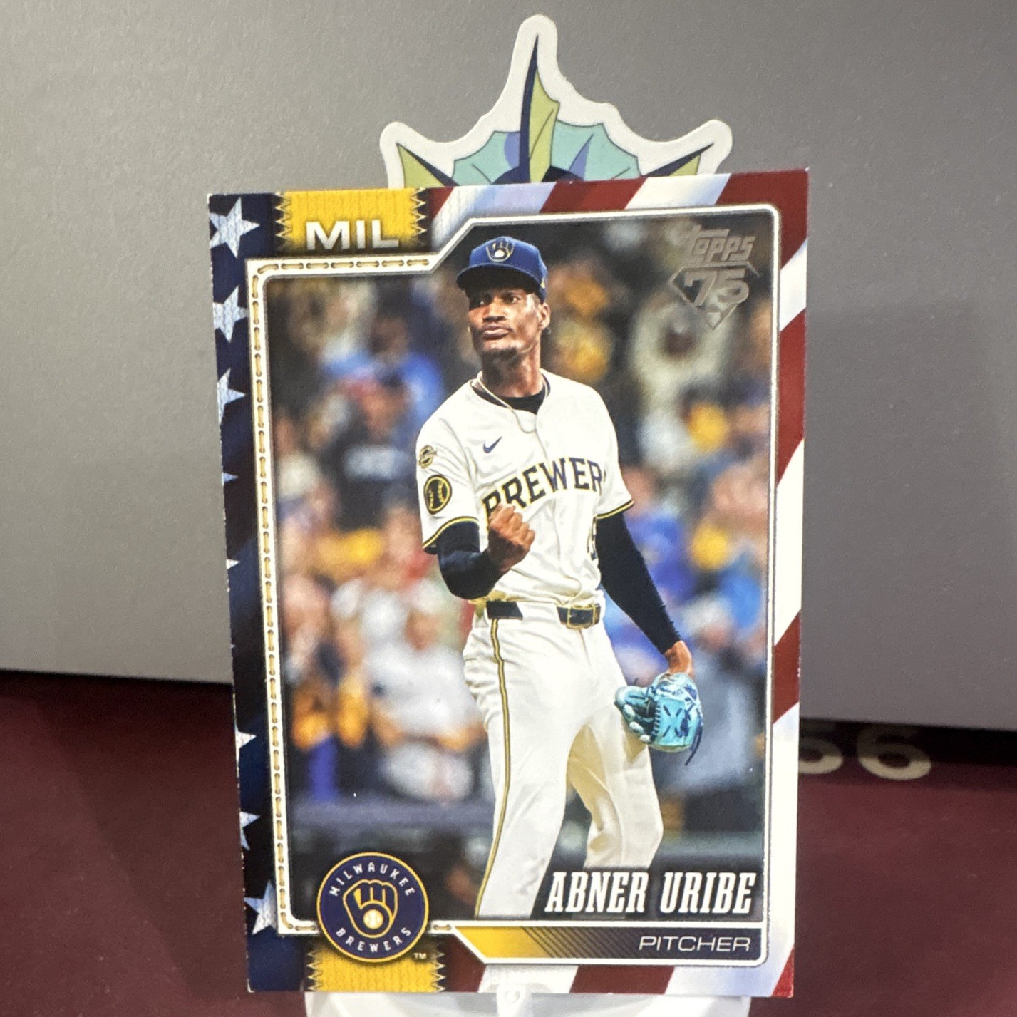 Topps 2025 Topps 75 Abner Uribe #651 Independence Day Parallel 17/76 Brewers