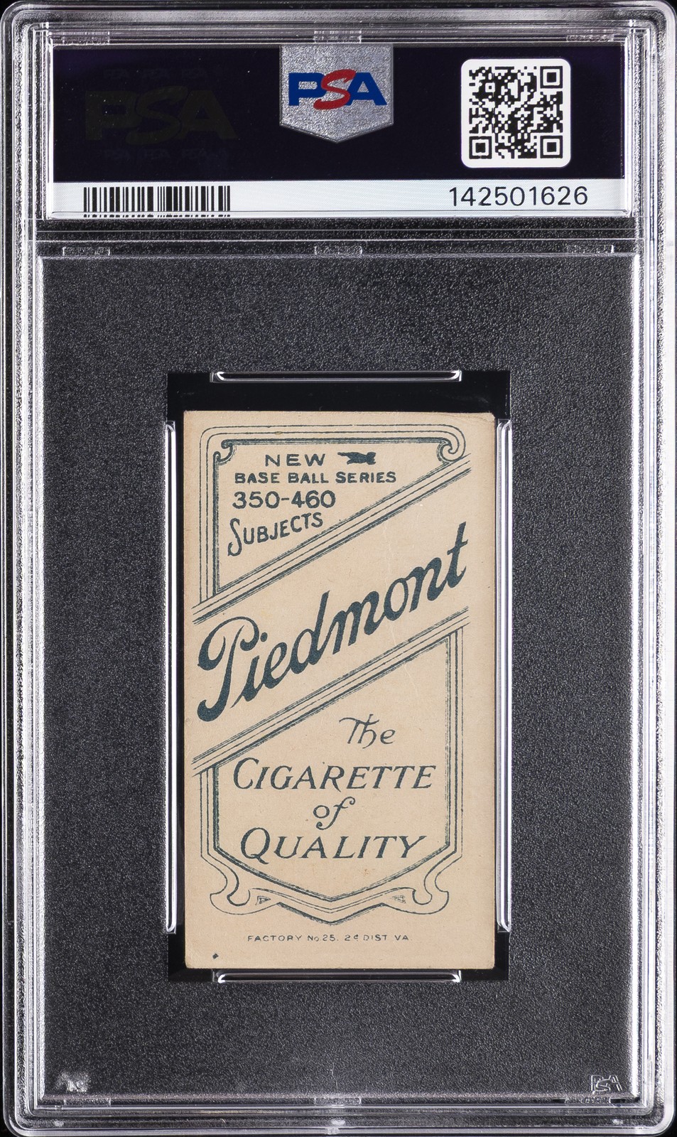 1909-11 T206 PIEDMONT 350-460/25 DARK CAP CHRISTY MATHEWSON PSA 1