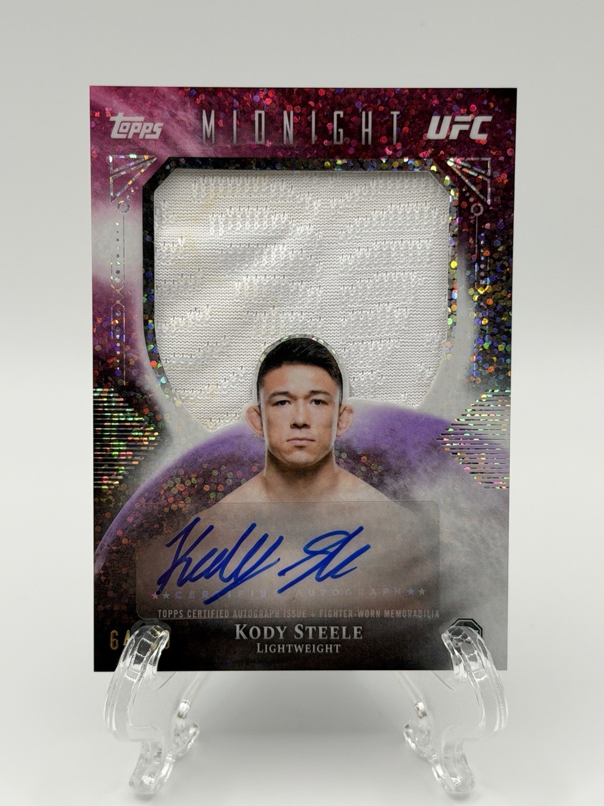2026 Kody Steele #/99 Twilight Rookie Relic Auto #RRA-KS Topps Midnight UFC