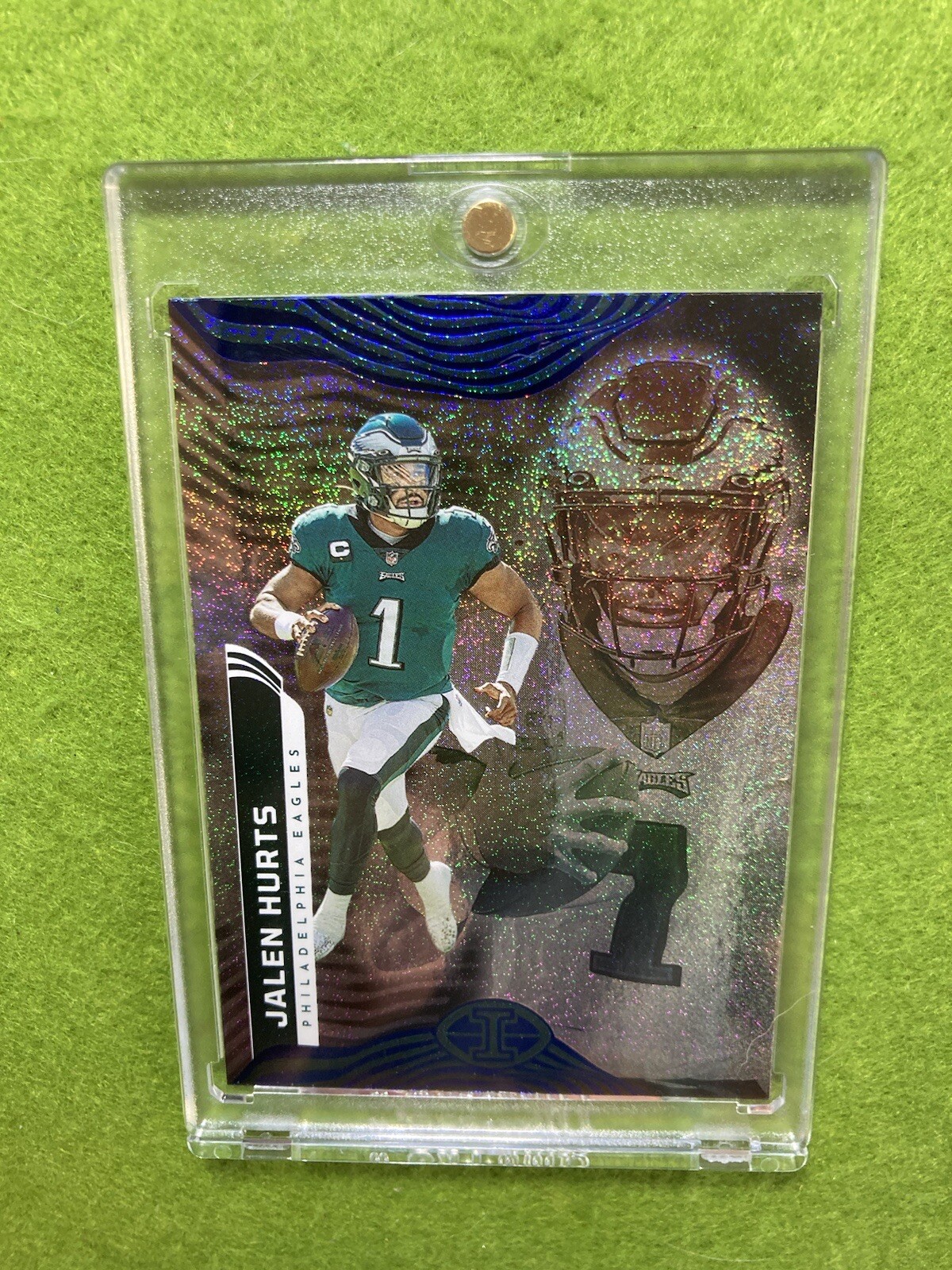 Jalen Hurts WHITE SPARKLE PRIZM DOTS CARD 2022 JALEN HURTS Illusions EAGLES SP