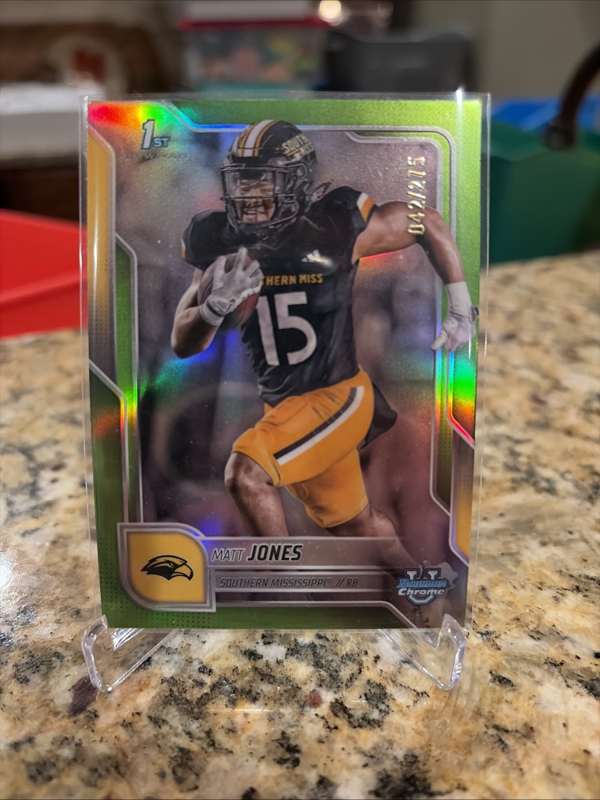 2025 Bowman University Chrome – Matt Jones #101 Lime Green Refractor /275 (RC)