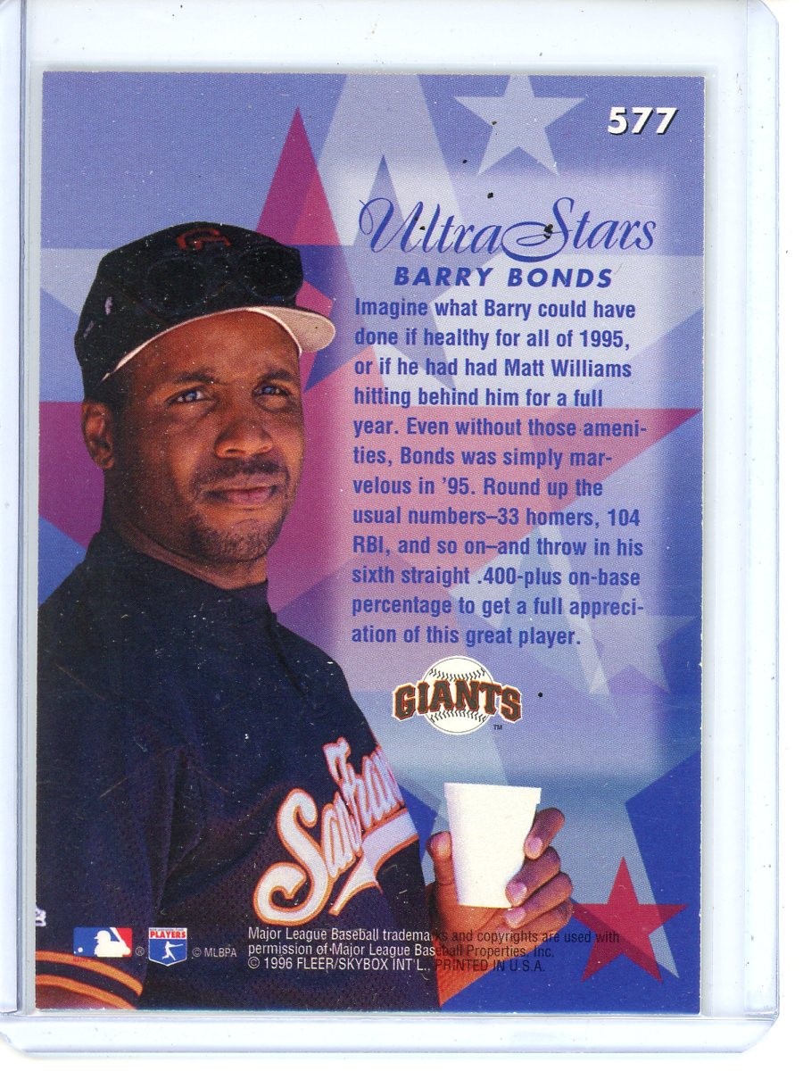 Barry Bonds Gold Medallion 1996 Ultra #577