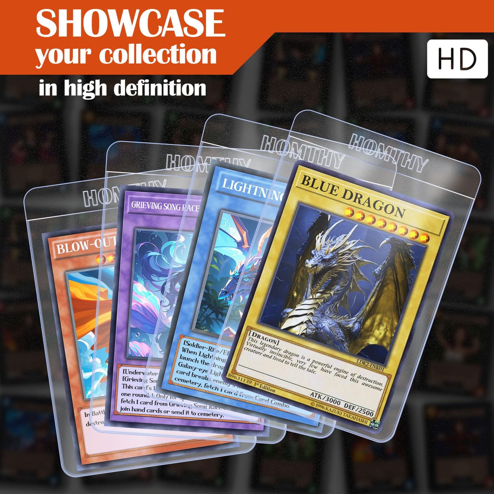 50ct Semi Rigid Card Holders for Trading Cards, Sleeves with 1/2″ Clear