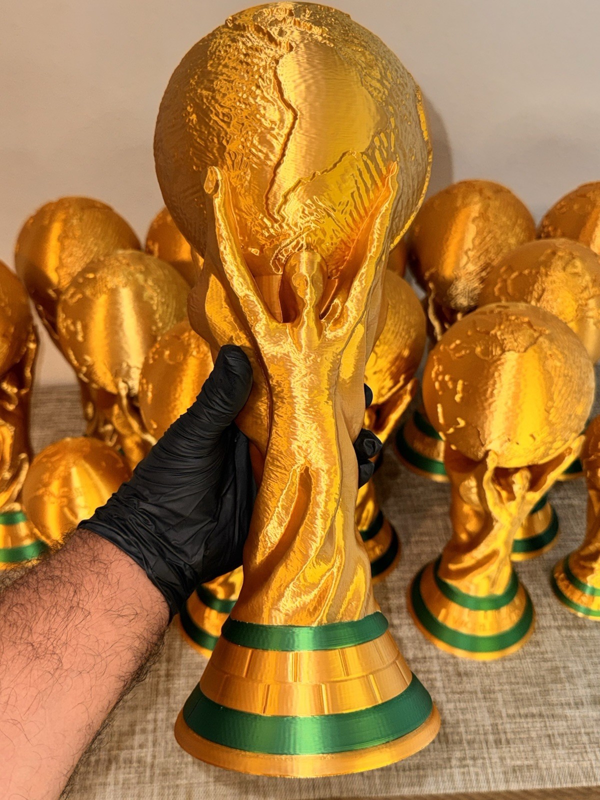 Full Size World Cup Trophy Replica 14.5” Gold Soccer Fan Collectible Printer3D