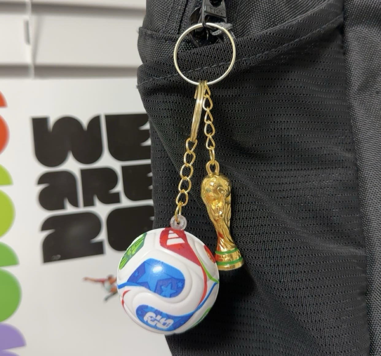 FIFA World Cup 2026 Trophy & Soccer Ball Keychain Set Fan Souvenir Gift
