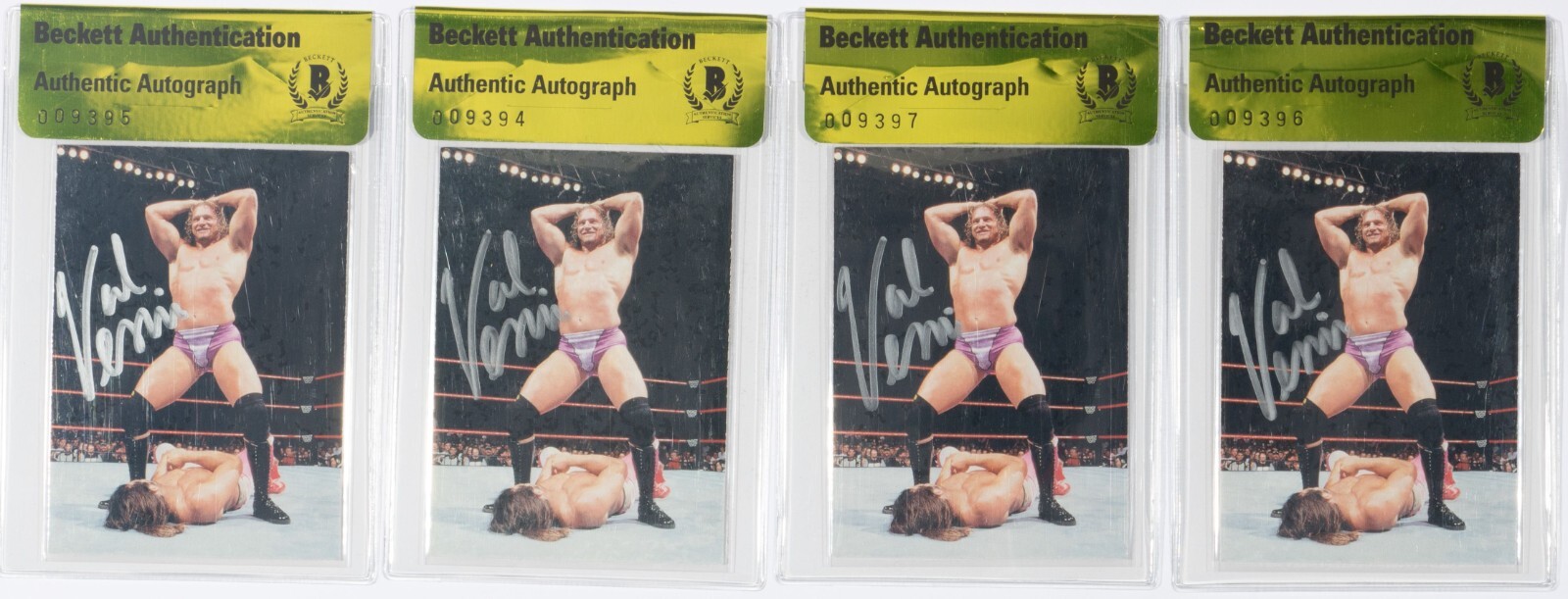 Val Venis Signed 1998 Comic Images DuoCards WWF Rookie Card #48 BAS COA RC WWE