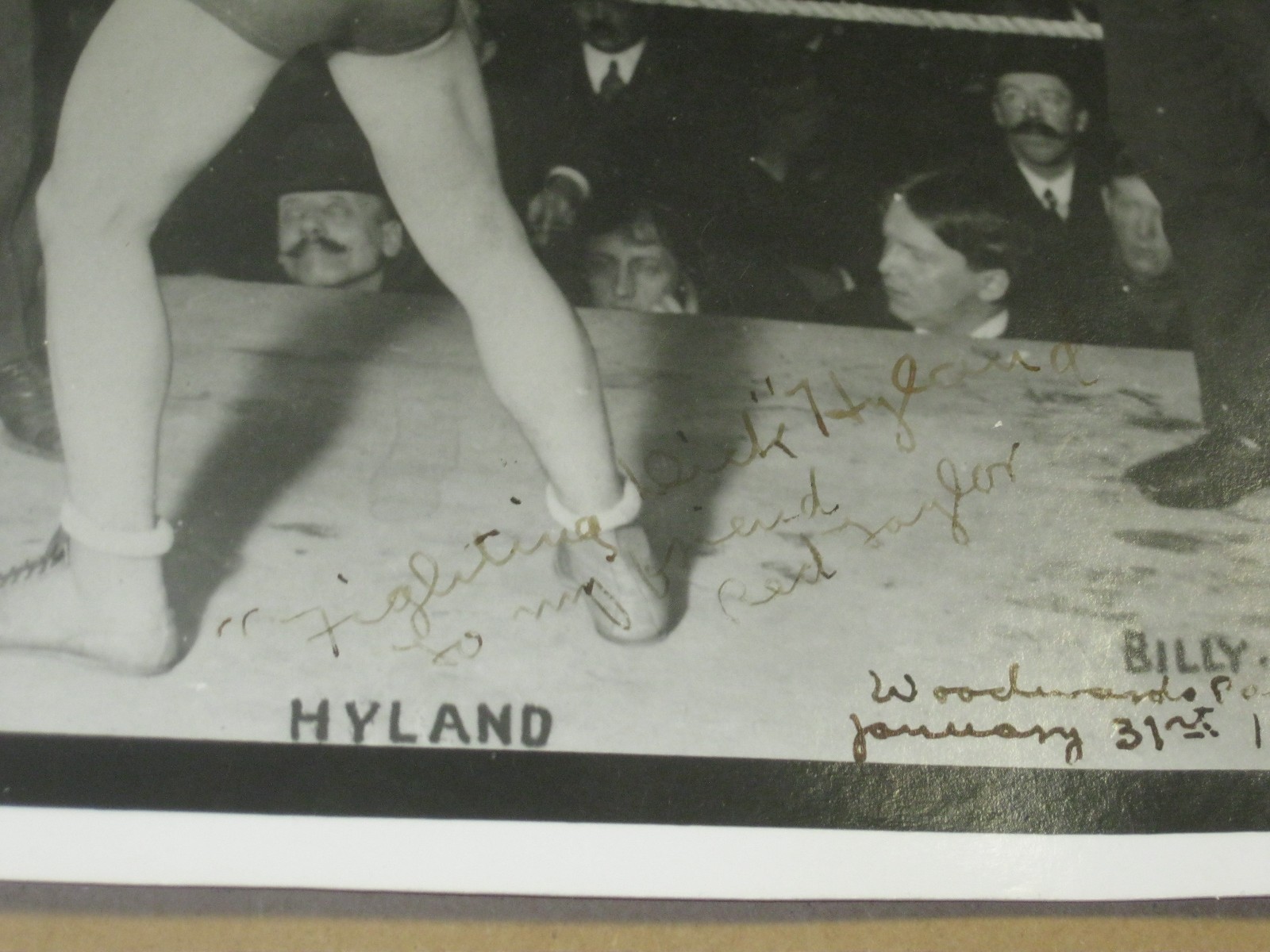 1905 “Fighting” Dick Hyland & Frankie Neil in vintage 2nd gen photo 10.5×14″