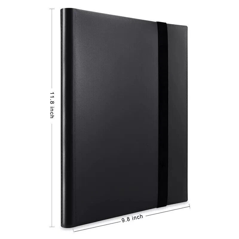 360 Card Pocket Binder with Elastic 9 Pocket Trading Cards Album Folder, Black