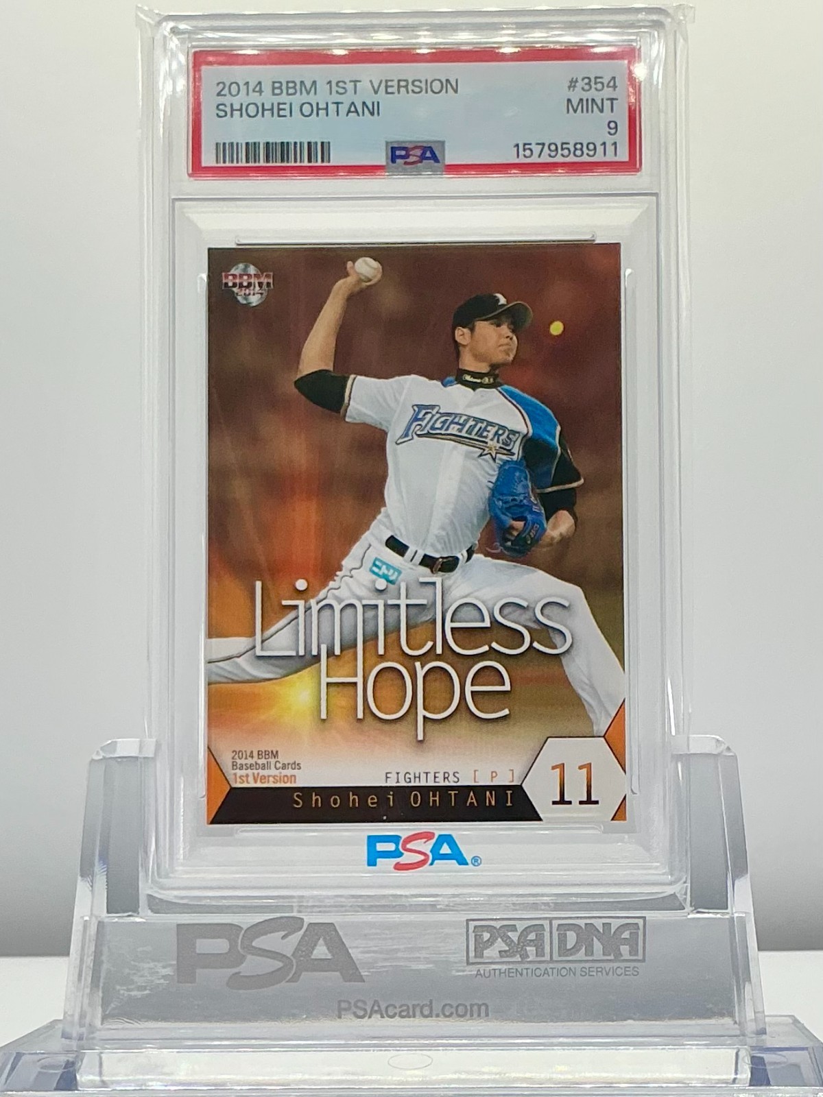 SHOHEI OHTANI 2014BBM 1ST VERSION LIMITLESS HOPE #354 PSA9!MINT!POP46!(RC)