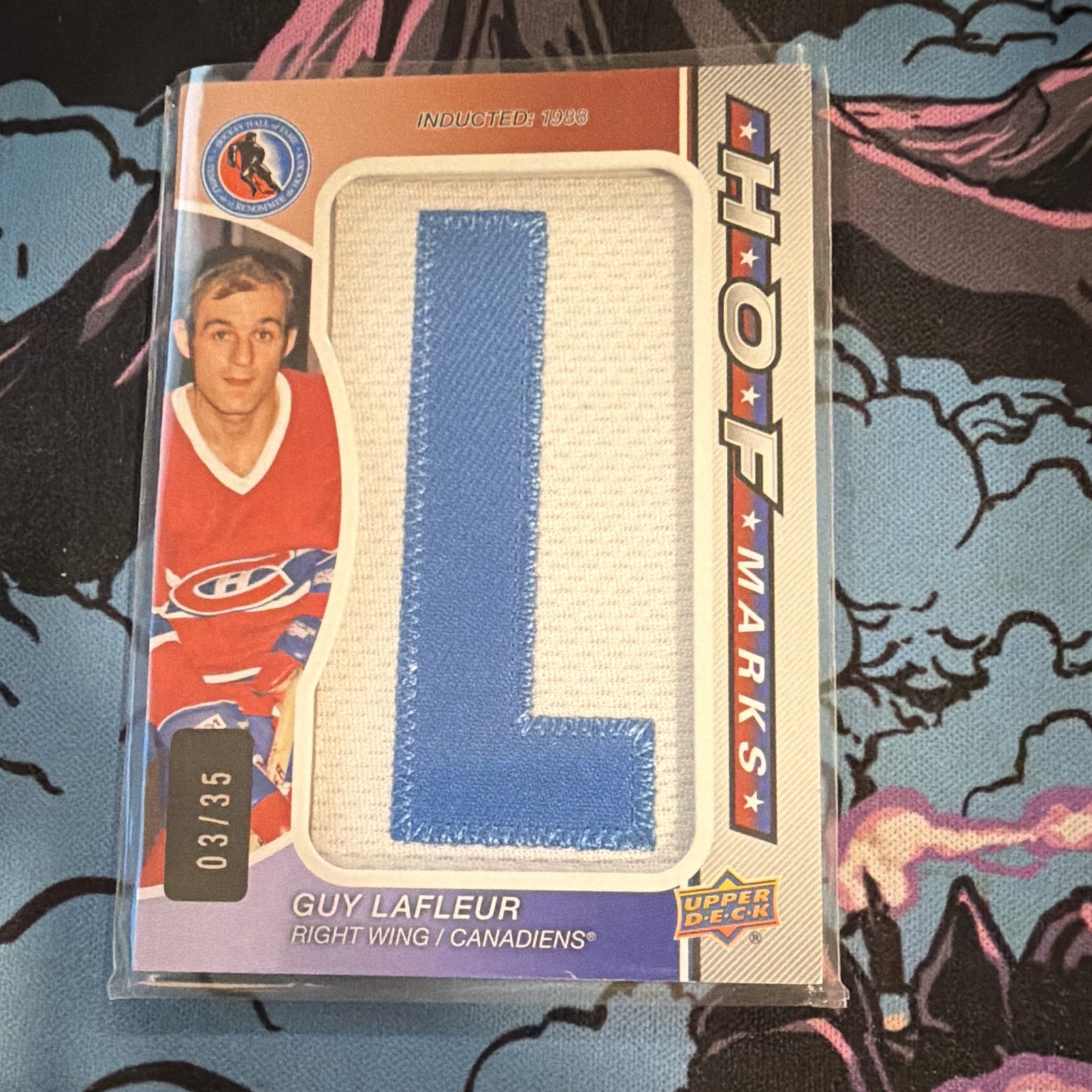 Upper Deck SP Game Used HOF Marks Guy Lafleur HOFM-GL Canadiens Patch 03/35