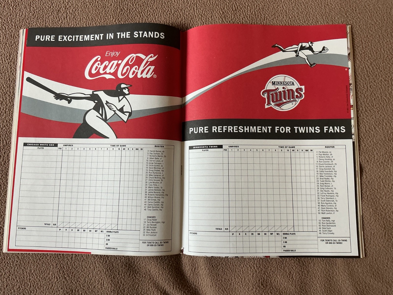 1997 Twins Magazine Program June/July Terry Steinbach Signed w/ clean score card