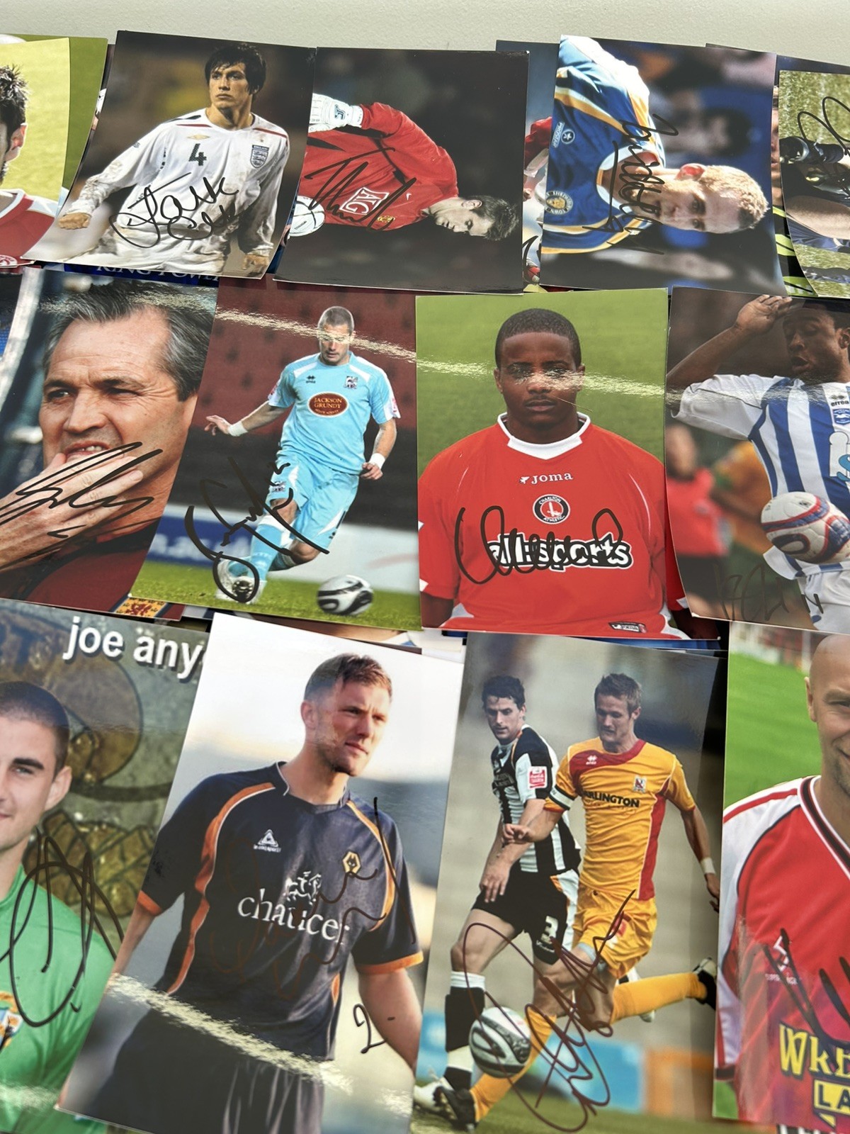 125 Signed Football Autographs Photo Collection Job Lot Ex-Prem & EFL Players